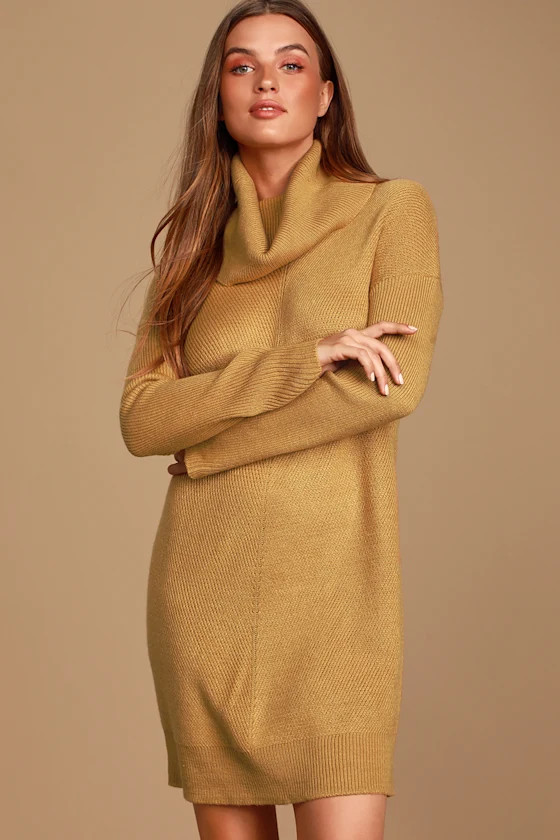 Tea Reader Camel Sweater Dress | Lulus (US)