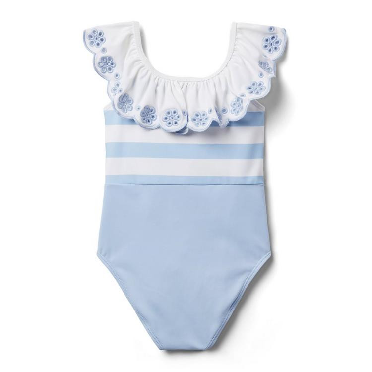 Striped Eyelet Ruffle Swimsuit | Janie and Jack
