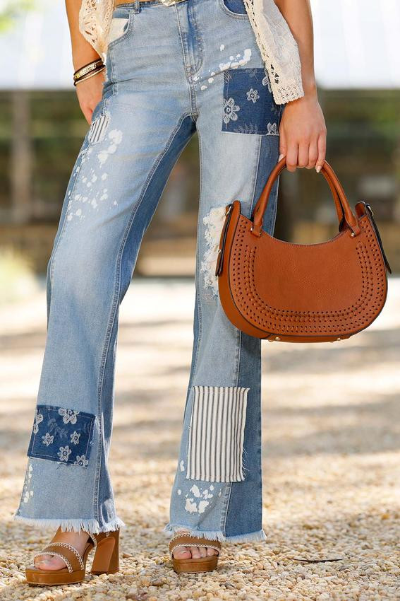 Whipstitch Faux Leather Round Satchel | Cato Fashions