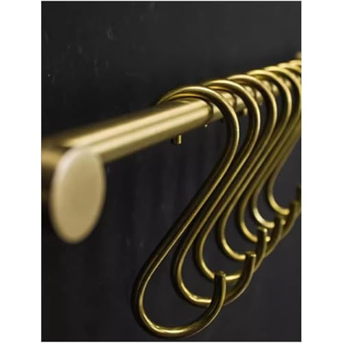 Solid Copper Brass S Hooks Pan Pot Holder Rack Hooks Hangers Round-End S Shaped Hooks for Hanging Coffee Mugs Kitchenware Utensils Rail Jeans Pants Clothes Bags (Solid Brass Hook, 7 Pack) | Amazon (US)