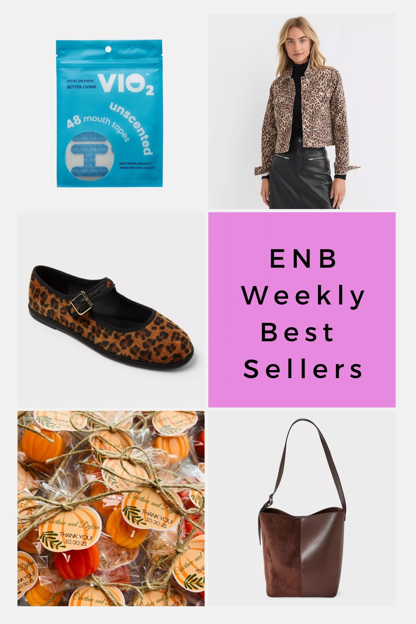 This week’s ENB Best Sellers are a fun mix of cozy + chic! From VI02 mouth tape you all are loving (use SUZY15 for 15% off), and Target’s leopard Mary Janes to festive pumpkin soap favors and a sassy leopard denim jacket (50% off)—these finds brought the joy. And for the second week in a row, Target’s faux suede bucket bag held onto the top spot as your go-to fall accessory!


#LTKItBag #LTKSeasonal #LTKShoeCrush
