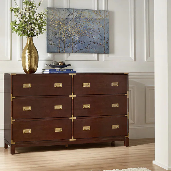 Kedric 6-Drawer Gold Accent Dresser by iNSPIRE Q Bold - Espresso | Bed Bath & Beyond