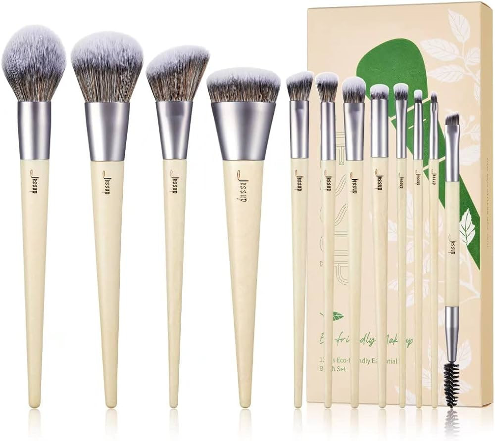 Jessup Vegan Makeup Brushes Set Premium Synthetic Powder Foundation Highlight Concealer Eyeshadow... | Amazon (US)