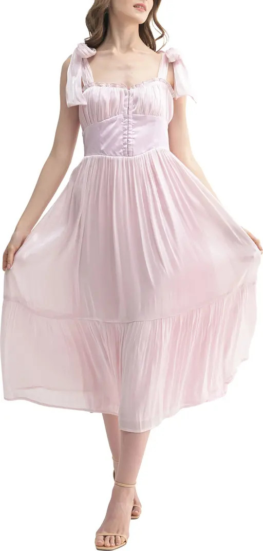 Lush Shoulder Tie Corset Midi Dress | Nordstromrack | Nordstrom Rack