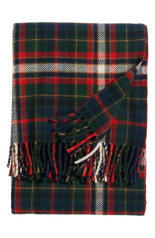 Pendleton Fireside Virgin Wool Throw in Lauren Green/red at Nordstrom | Nordstrom