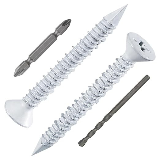 WenSilon(30 PCS) 3/16"x1-3/4 White Concrete Screw Anchor White Flat Head for Anchoring to Masonry... | Amazon (US)