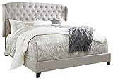 Signature Design By Ashley Jerary King Upholstered Tufted Wingback Bed Frame, Gray | Amazon (US)