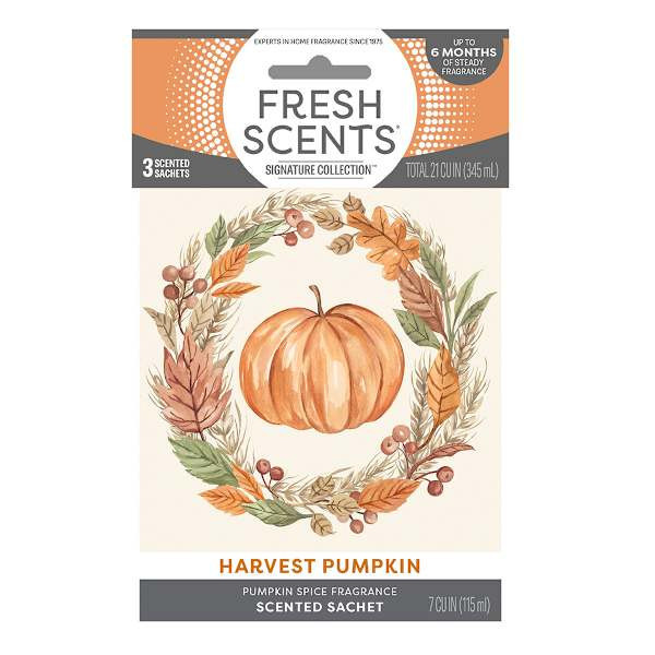 3-Count Harvest Pumpkin Scented Sachet, Paper, sold by At Home | At Home