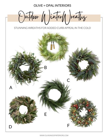 Add some curb appeal and holiday cheer to your front door with one of these beautiful wreath options!
.
.
.
Faux Greenery 
Faux Wreath
Pine
Eucalyptus 
Evergreen 
Cypress 
White Oak


#LTKHoliday #LTKhome #LTKSeasonal