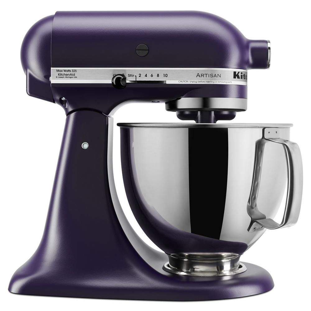 KitchenAid Artisan Series 5 Qt. 10-Speed Tilt-Back Stand Mixer -Matte Black Violet | The Home Depot