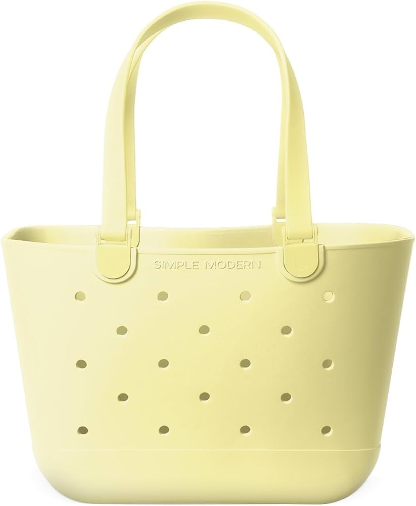 Simple Modern Large Beach Bag | Waterproof Getaway Rubber Tote with Zipper Pocket for Travel, Poo... | Amazon (US)