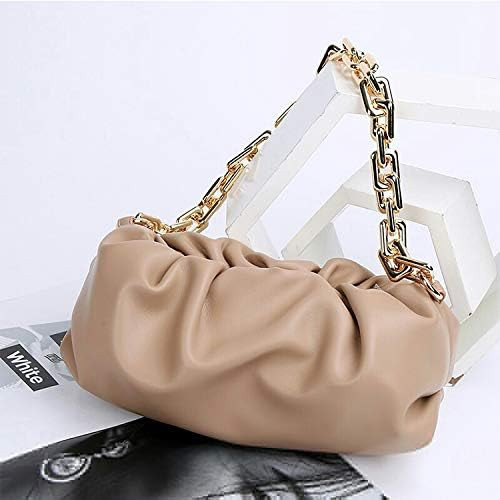 Women's Chain Pouch Bag | Cloud-Shaped Dumpling Clutch Purse | Ruched Chain Link Shoulder Handbag | Amazon (US)
