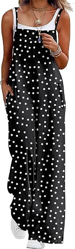 Lepunuo Womens Casual Loose Jumpsuits Summer Boho Wide Leg Rompers Sleeveless Overalls with Pocke... | Amazon (US)