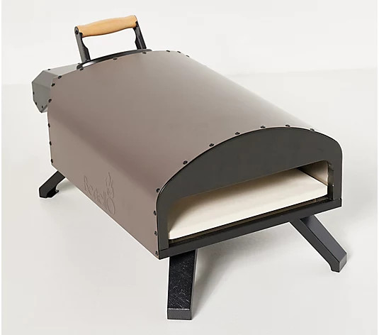 Bertello Outdoor Wood & Gas Fired Pizza Oven with Cover Stone & Peel - QVC.com | QVC