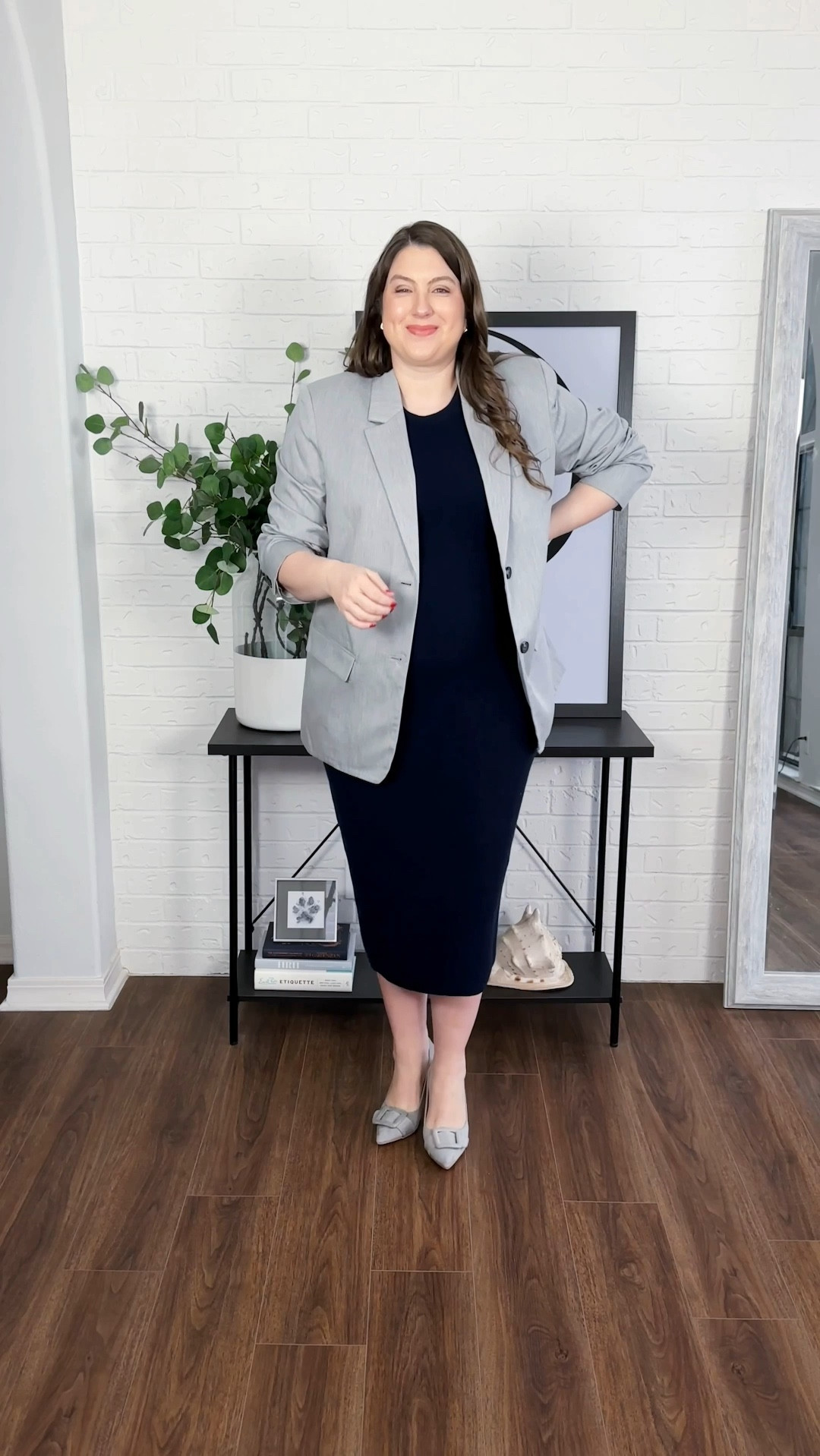 Workwear Outfit Ideas for the Week! 

Add tights as needed 😆 

Use code KMILLERXSPANX for 15% off the salt & pepper slacks - they’re comfyyyyyy 

Womens business professional workwear and business casual workwear and office outfits midsize outfit midsize style maternity style maternity workwear 

#LTKWorkwear #LTKWatchNow #LTKBump