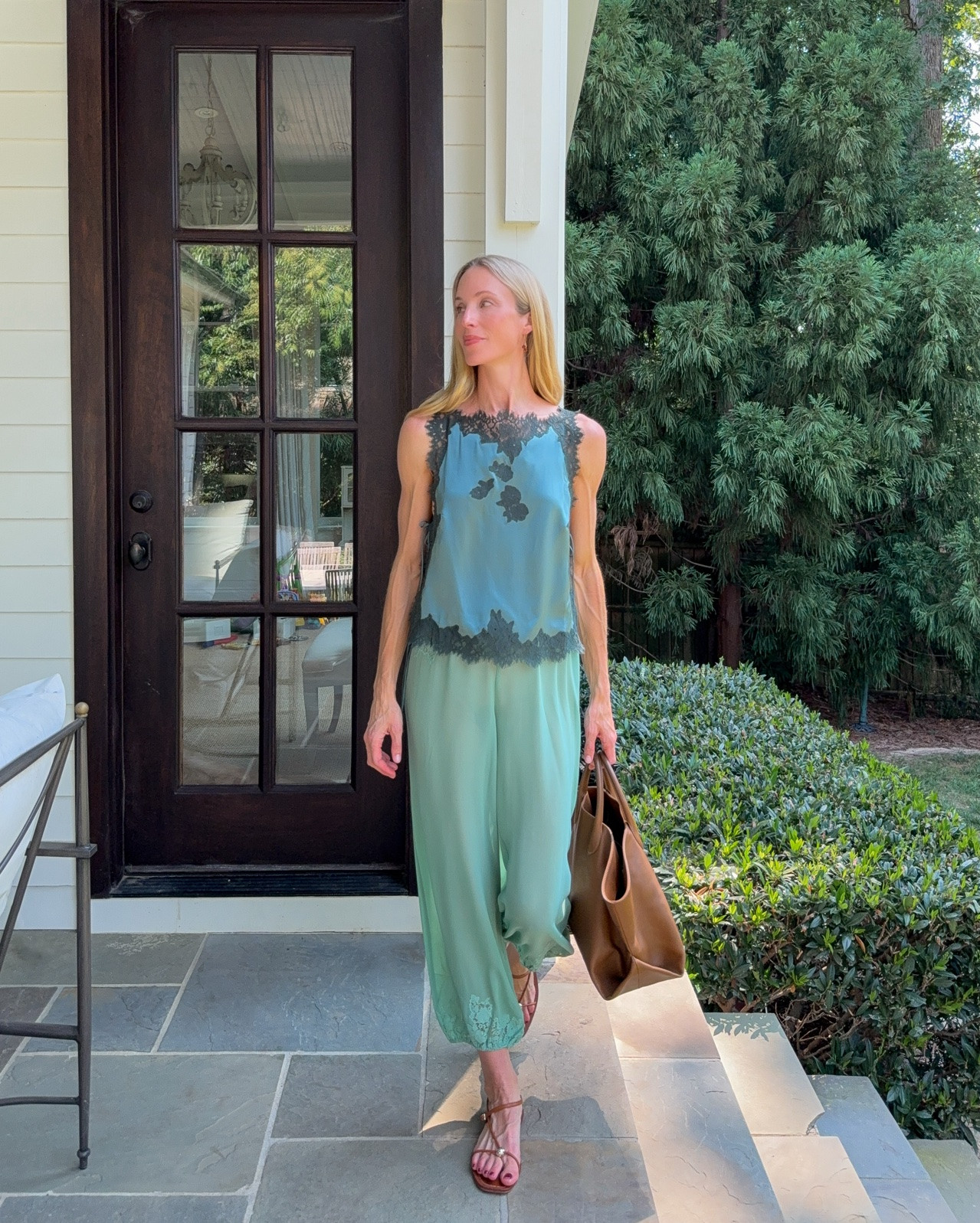 XS Doen top and pants. Pants are a touch sheer! Sandals TTS. Tote is old KHAITE, linked a few others I love for fall!

#LTKgrwm #LTKootd #LTKSeasonal
