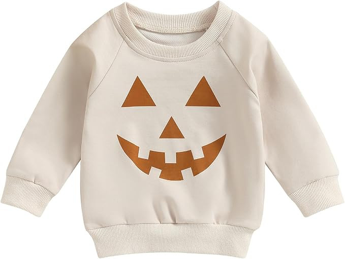 Toddler Baby Boys Girls Halloween Sweatshirt Pumpkin Crewneck Sweater Shirt Kids Fall Halloween M... | Amazon (US)