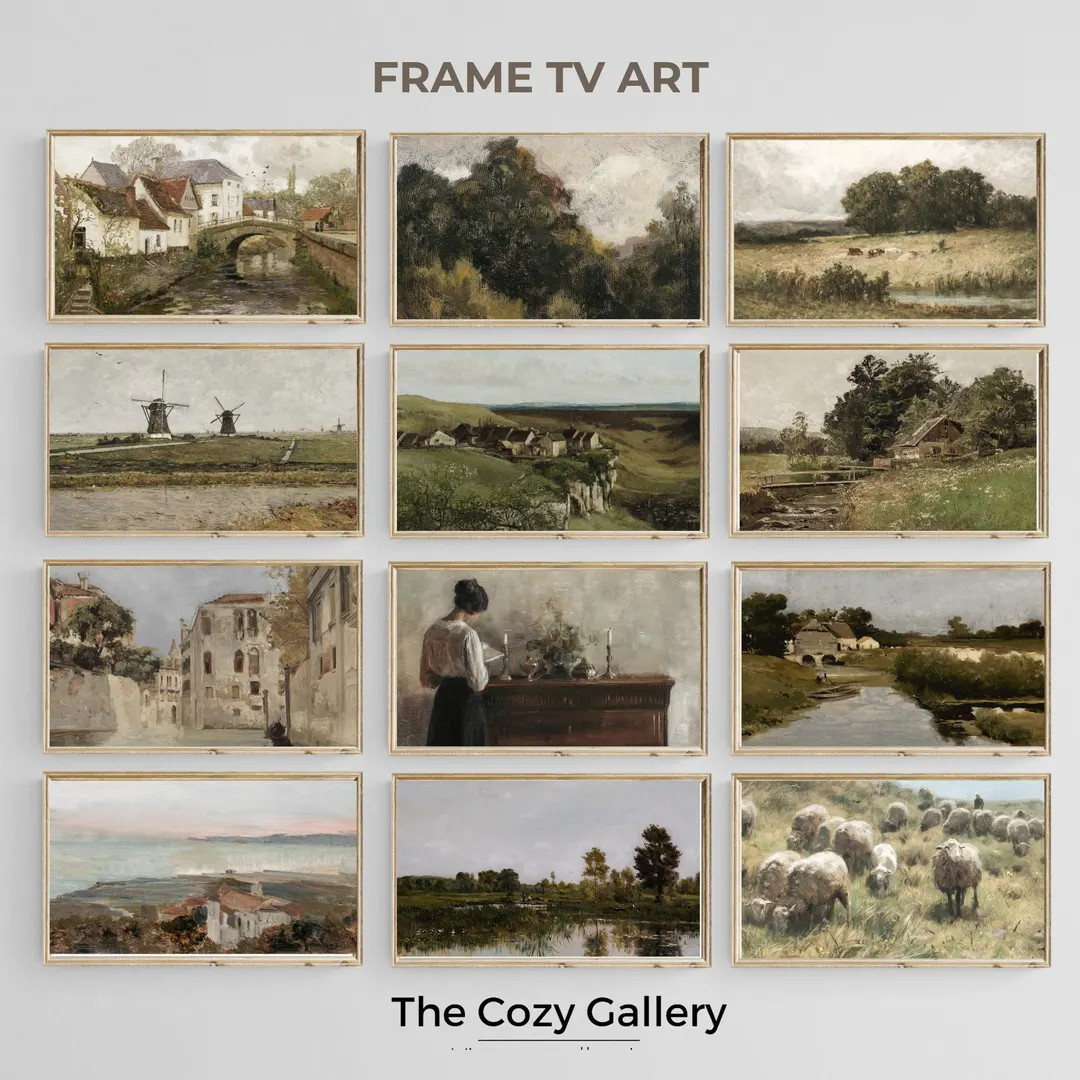 Samsung Frame TV ART Farmhouse French country set of 12, Vintage painting for Samsung TV, Bundle ... | Etsy (US)
