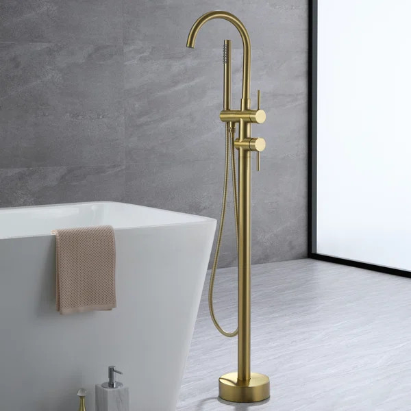 MDS98025VB Luxury High Flow Double Handle Floor Mounted Clawfoot Tub Faucet | Wayfair North America