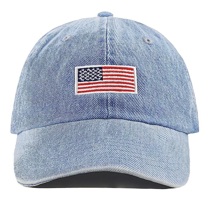 The Hat Depot Washed 100% Cotton Dad Hat Flag Low Profile Adjustable Baseball Cap | Amazon (US)