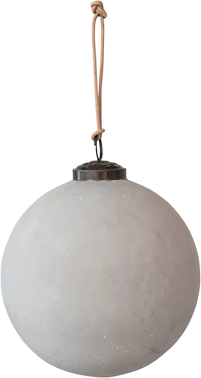 Amazon.com: Creative Co-Op Glass Ball Ornament, Distressed Powder Finish, Matte White : Home & Ki... | Amazon (US)