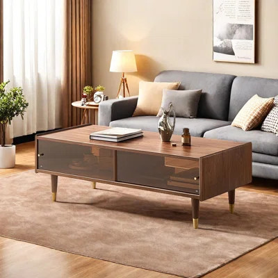 Rectangular solid wood coffee table living room | Wayfair North America