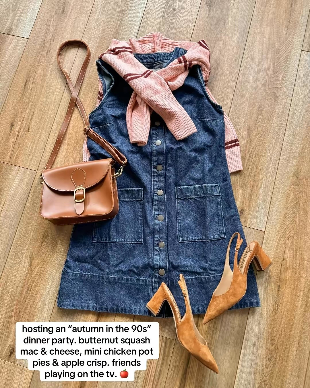 fall outfits. denim dress. suede heels. 90s fall outfits.

#LTKSeasonal #LTKSaleAlert #LTKootd
