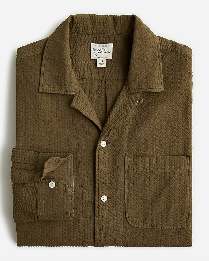 Organic seersucker three-pocket camp-collar shirt | J. Crew US