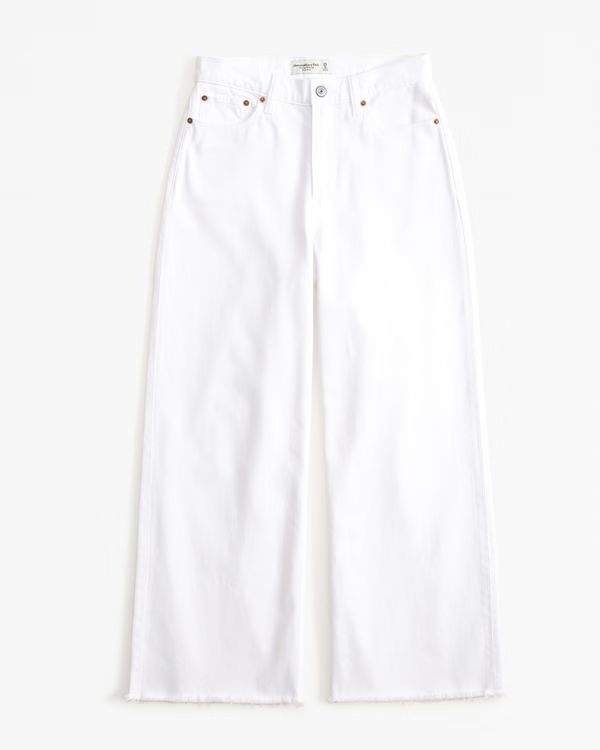 Women's High Rise Cropped Wide Leg Jean | Women's New Arrivals | Abercrombie.com | Abercrombie & Fitch (UK)