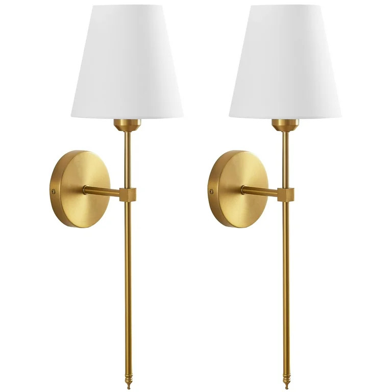 Better Homes & Gardens Contemporary Indoor 2-Pack Convertible LED Sconce Table Lamp, Gold - Walma... | Walmart (US)