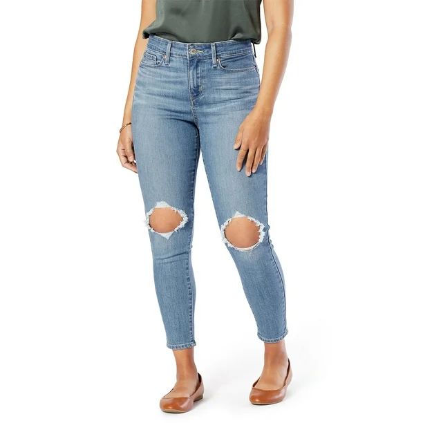 Signature by Levi Strauss & Co. Women's Mid Rise Skinny Cropped Jeans | Walmart (US)