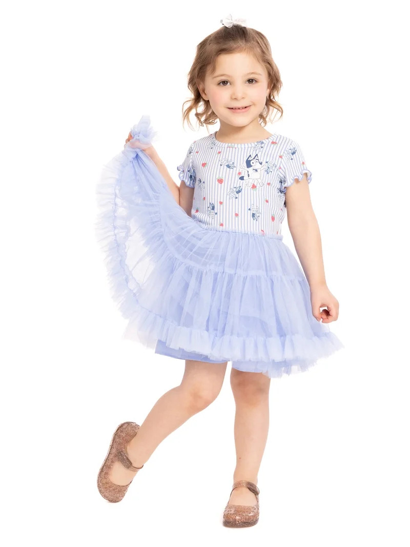 Bluey Toddler Girls Graphic Tutu Dress with Short Sleeves, Sizes 12M-5T | Walmart (US)