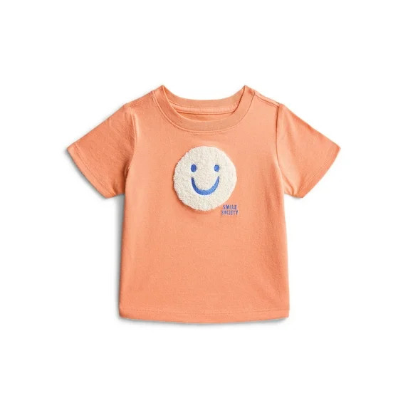 Wonder Nation Baby Boy Short Sleeve Chenille Detail T-Shirt, Sizes 0-24 Months | Walmart (US)