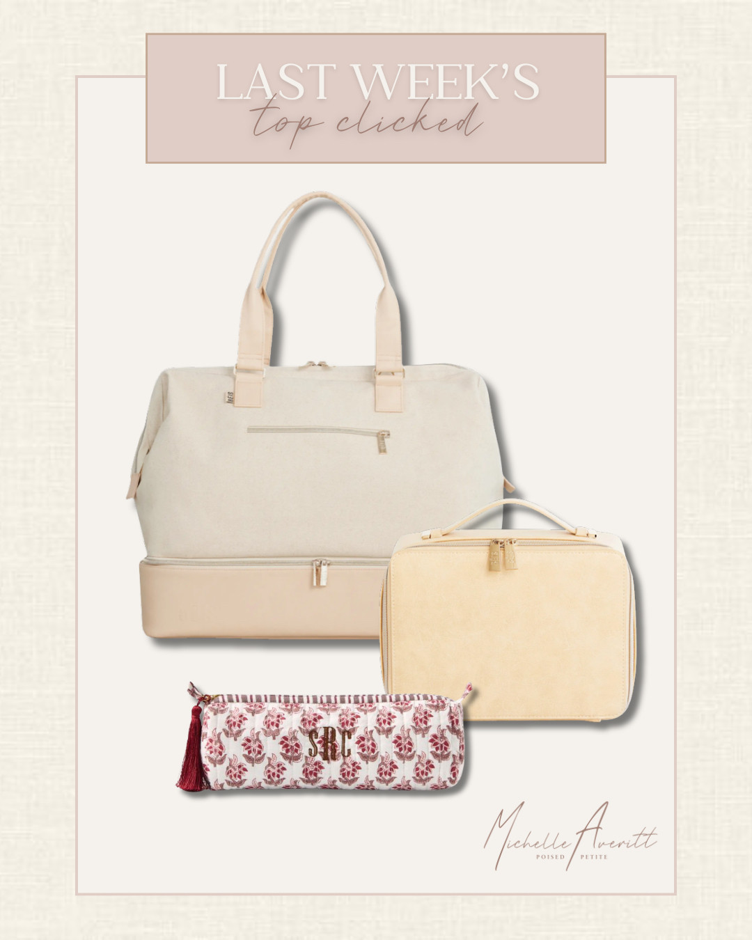 The kind of bags that actually keep things organized! You loved shopping these last week.

travel, carry-on bag, weekend travel, cosmetic bag 

 #LTKHoliday #LTKOver40 #LTKTravel