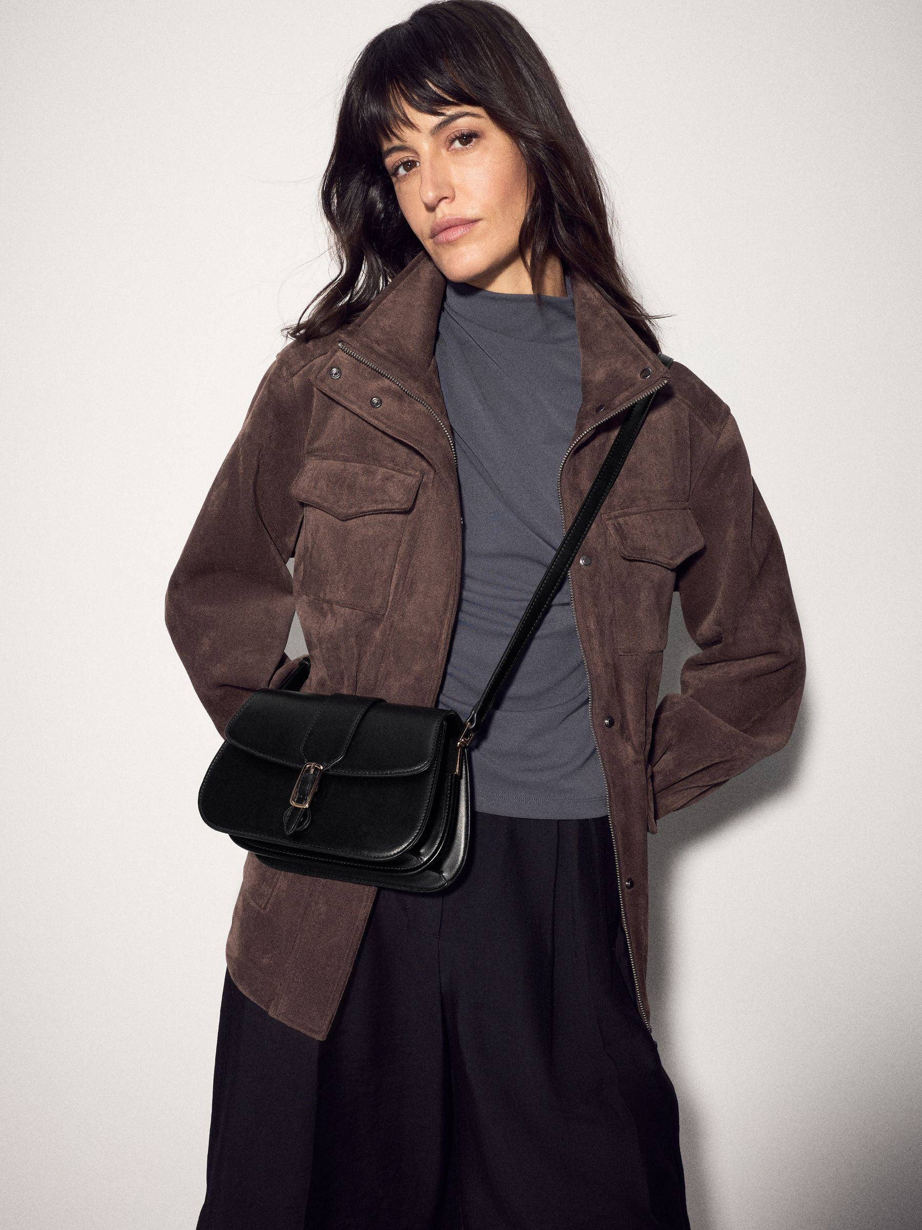 Next Black Belted Saddle Cross-Body Bag | Next AU