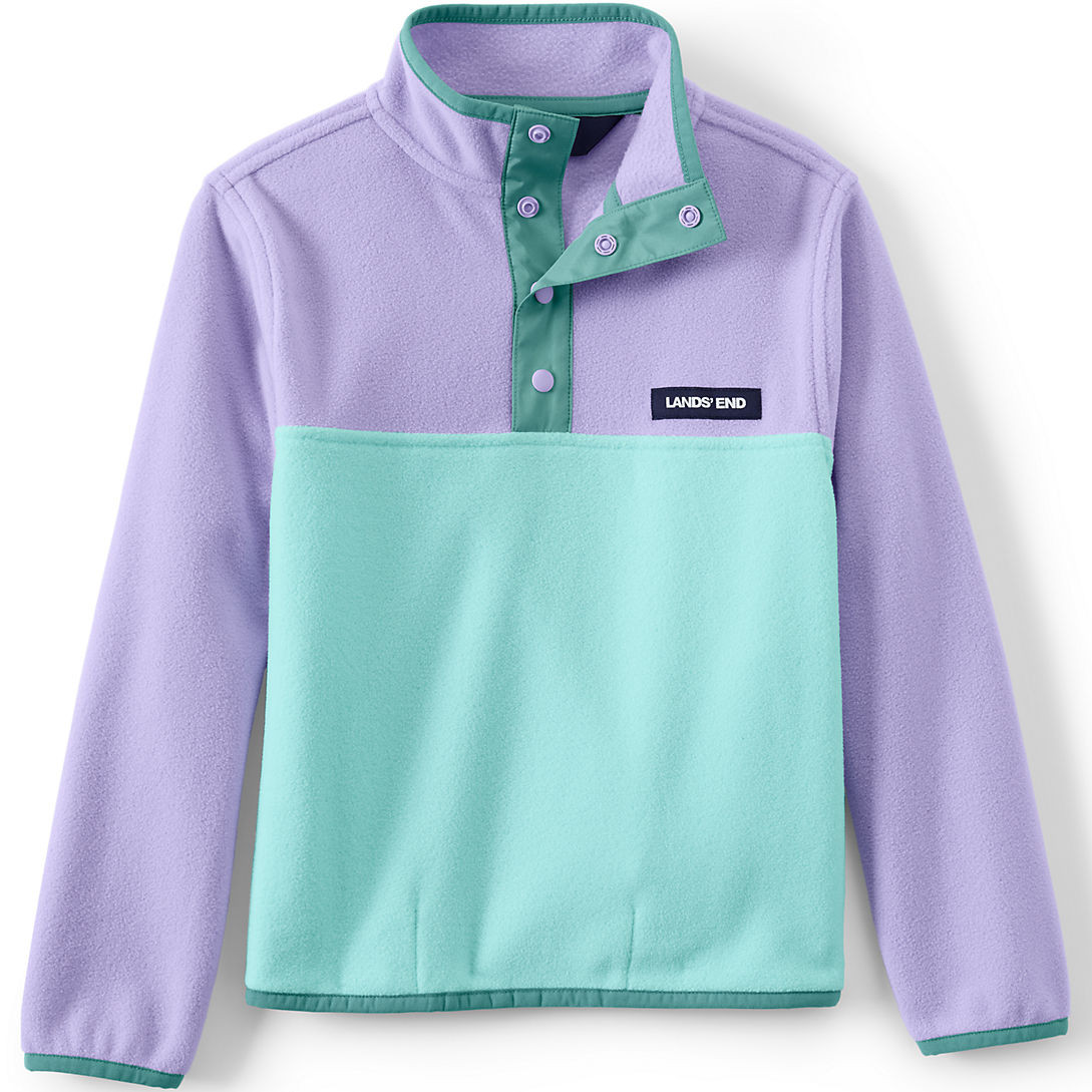 Kids Heritage Fleece Snap Neck Pullover | Lands' End (US)