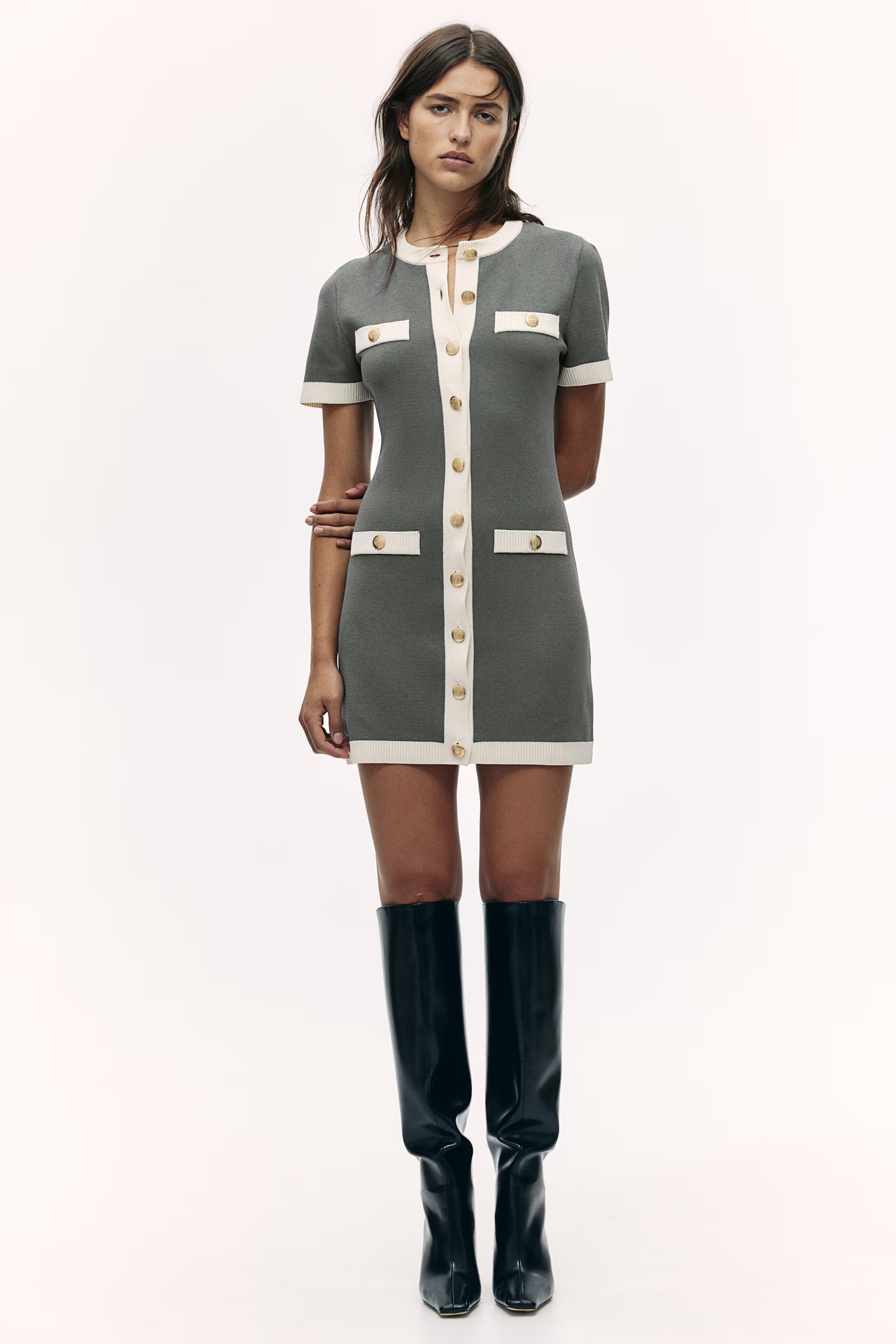 Fine-Knit Button-Front Dress | H&M (US + CA)