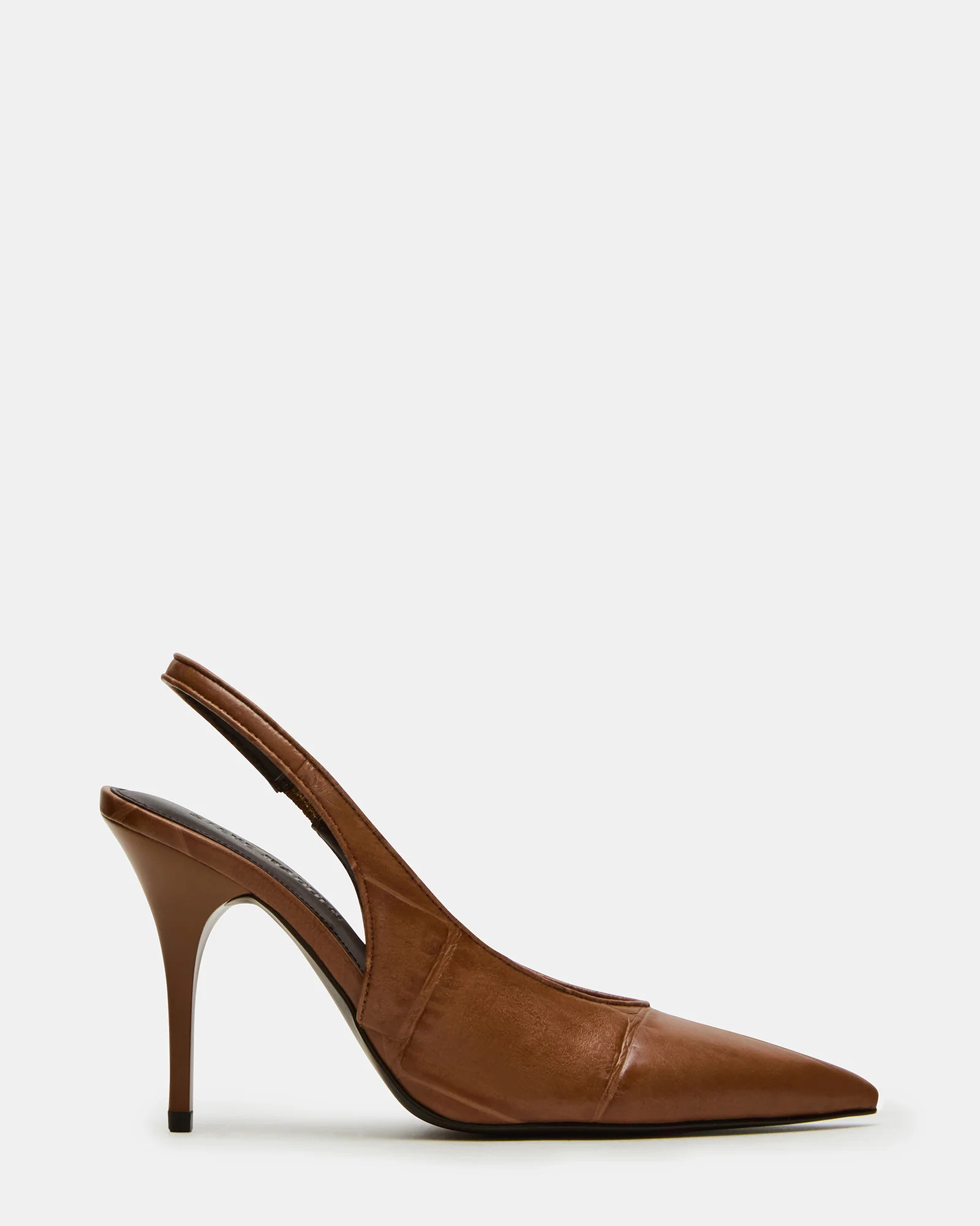 ANDROMEDA Tan Crocodile Slingback Pointed-Toe Stiletto Pump Women's Heel | Steve Madden (US)
