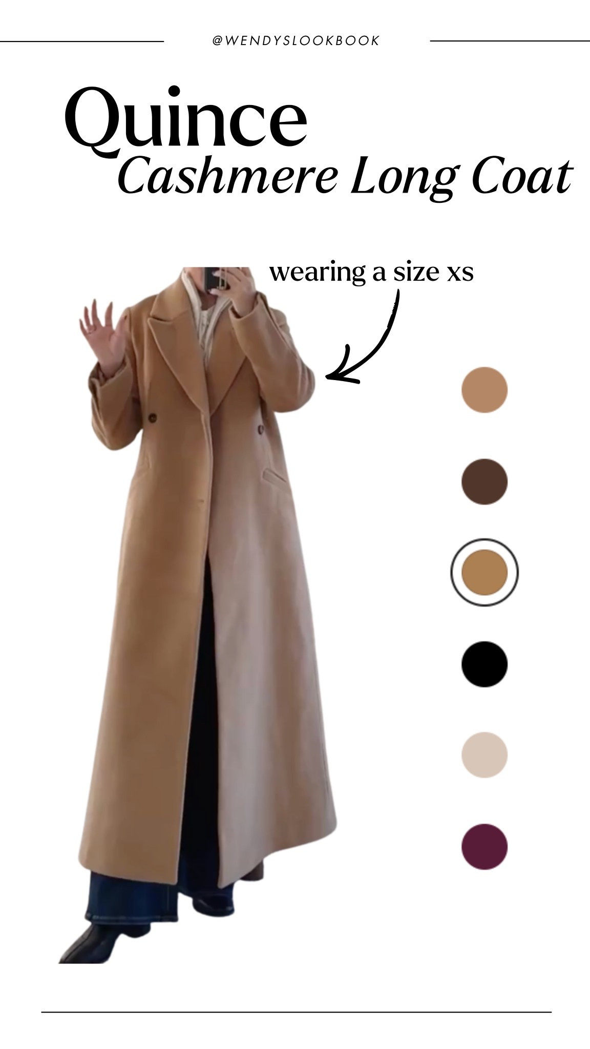 One of my favorite coats! This @onequince 90% wool 10% cashmere coat is affordable and luxurious. Love pairing it with the quarter zip sweater from the Quince x @erinwalsh capsule. 

For size reference, I’m 5 ft 115 pounds and wearing an XS in the coat.

#quincepartner



#LTKSeasonal #LTKootd #LTKU