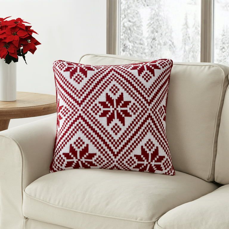My Texas House Noah Acrylic Decorative Pillow Cover, 20" x 20", Savvy Red | Walmart (US)