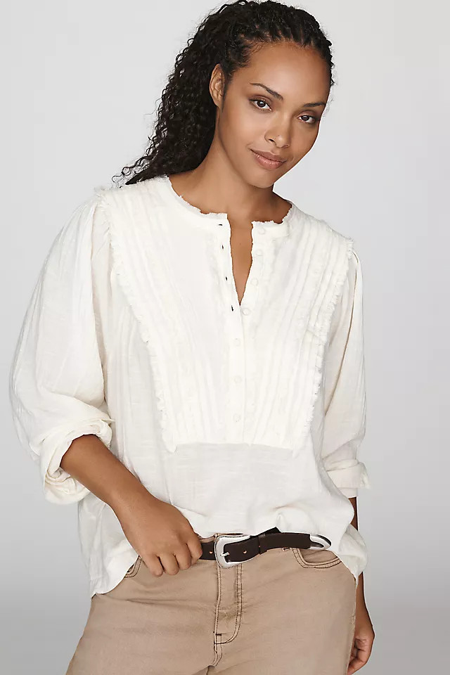 100% Cotton Ruffle Blouse | Anthropologie (US)