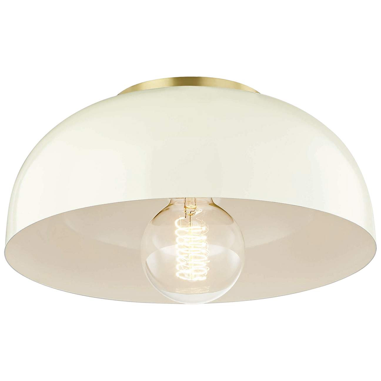 Mitzi Avery 11" Wide Cream and Aged Brass Modern Luxe Ceiling Light | Lamps Plus
