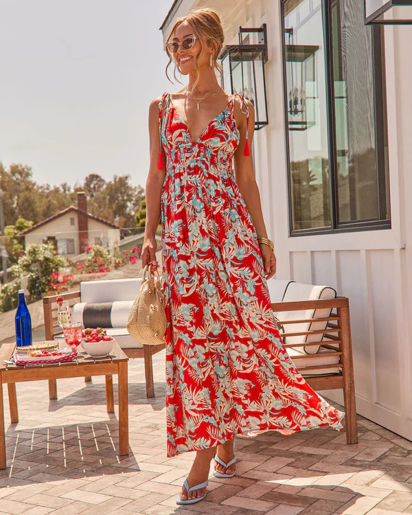 Dreamy Coast Tropical Print Maxi Dress | VICI