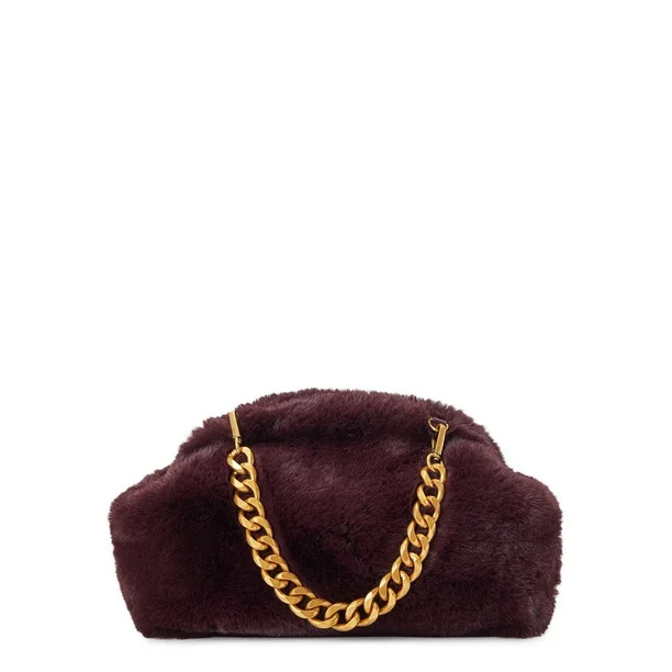 Scoop Women's Faux Fur Clutch with Chain Handle - Walmart.com | Walmart (US)