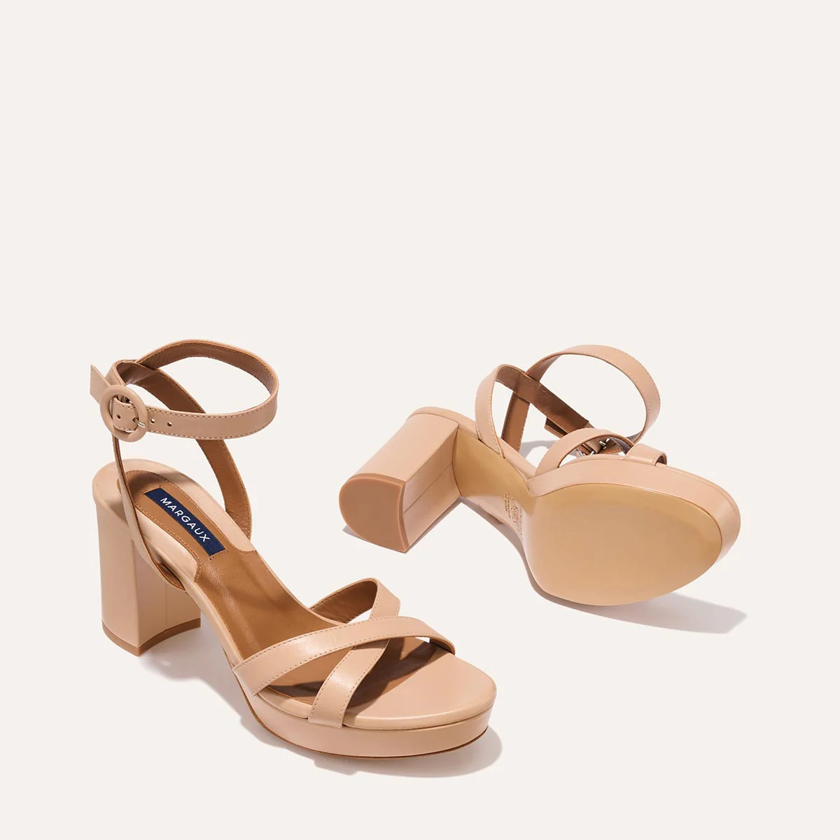 The Platform Sandal - Rose Nappa | Margaux