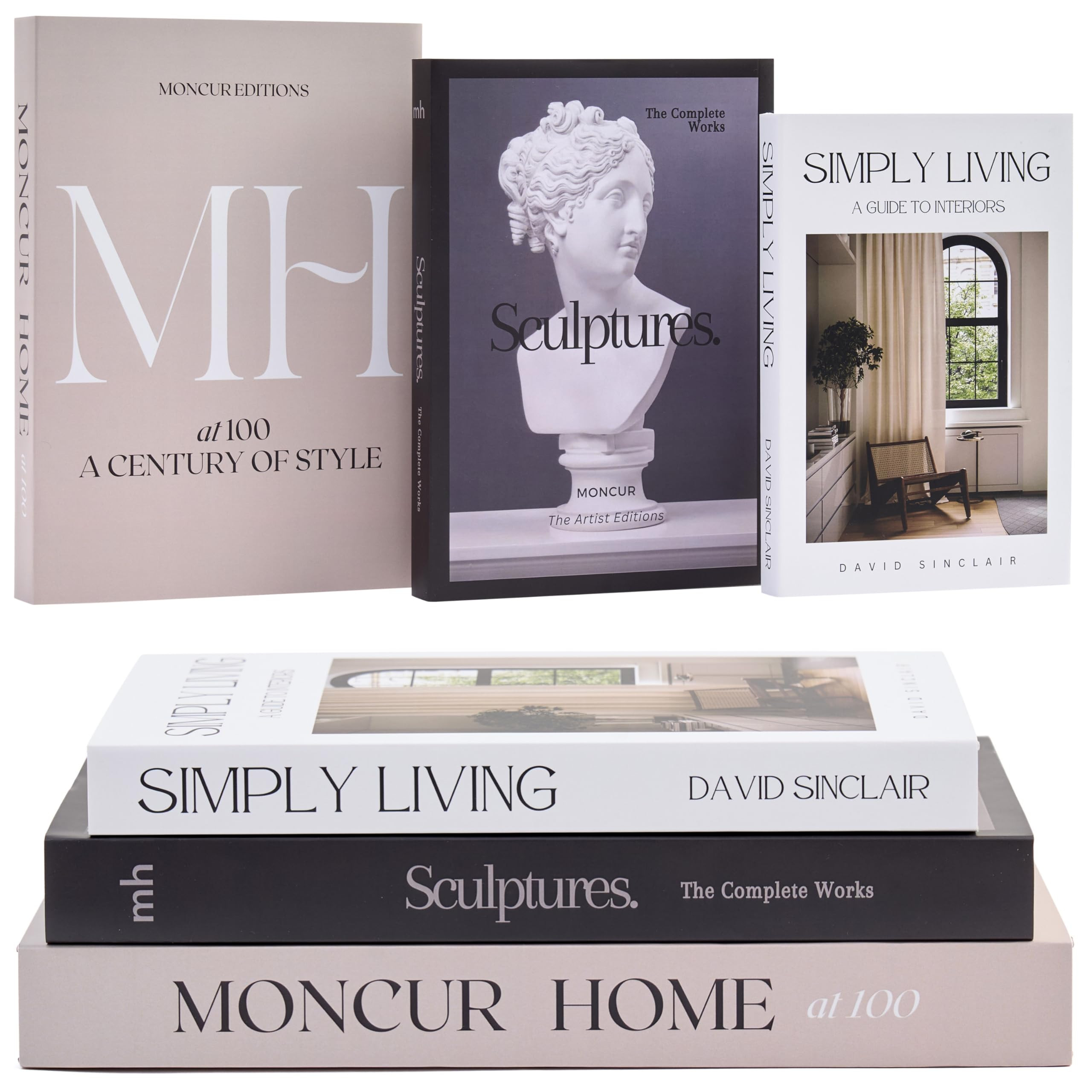 Moncur Home Decorative Coffee Table Books for Home Décor Accents Bookshelf Decor Mid Century Mod... | Amazon (US)