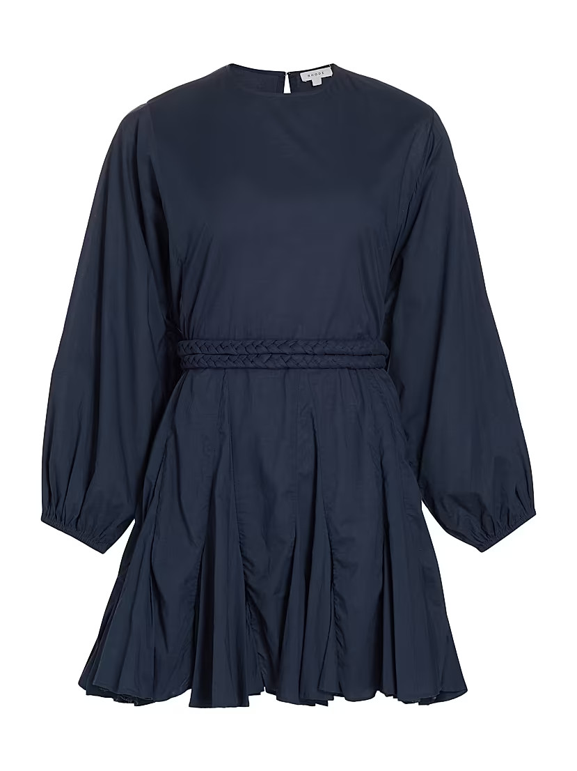 Ella Braided Belt Fit-&-Flare Minidress | Saks Fifth Avenue