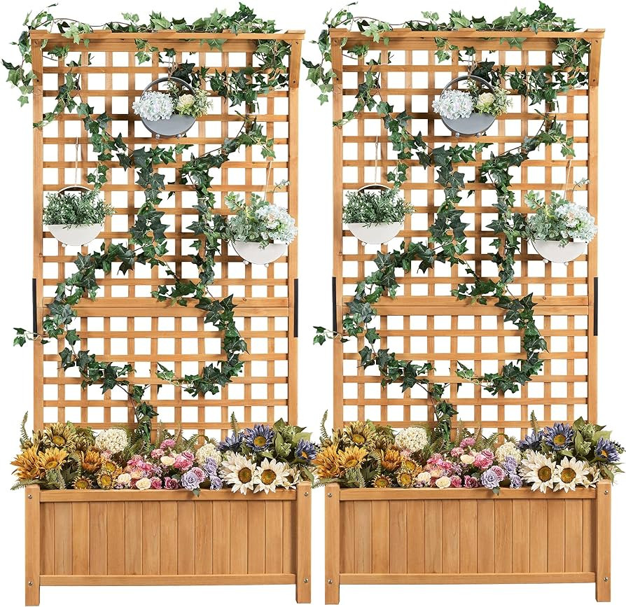 Yaheetech 72″ H Garden Planter with Trellis for Vine Climbing Horticultural Plants Garden Box O... | Amazon (US)