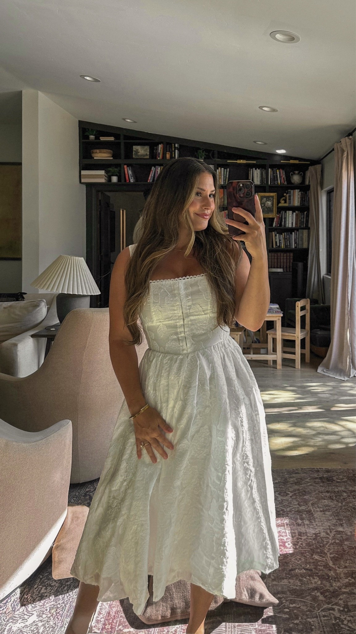 The perfect white cottage dress, wearing size medium