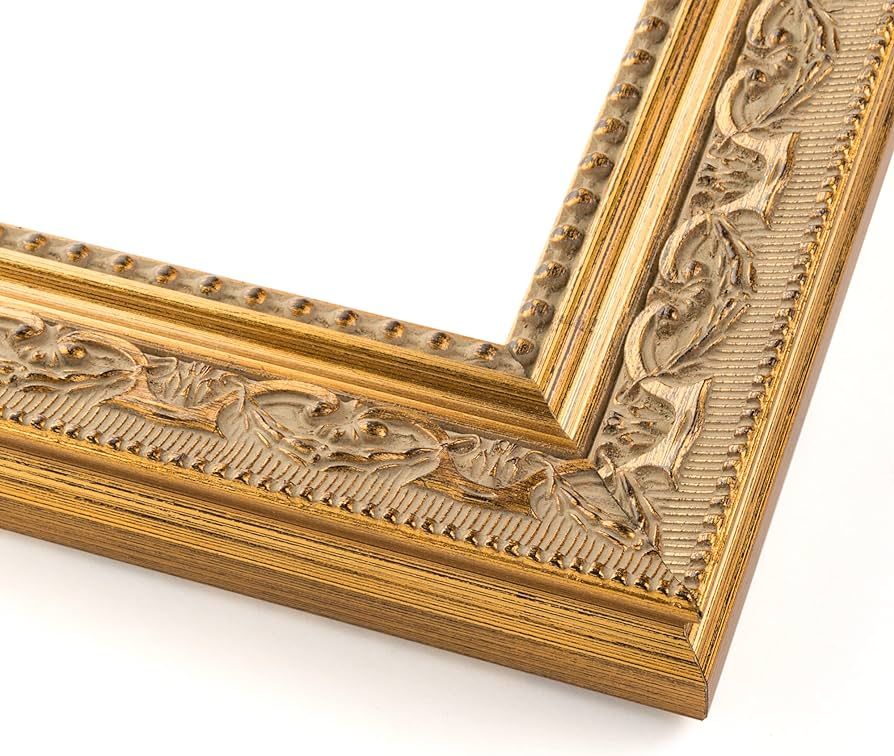 CountryArtHouse Picture Frame Moulding (Wood) 18ft Bundle - Ornate Gold Finish - 1.75" Width - 3/... | Amazon (US)
